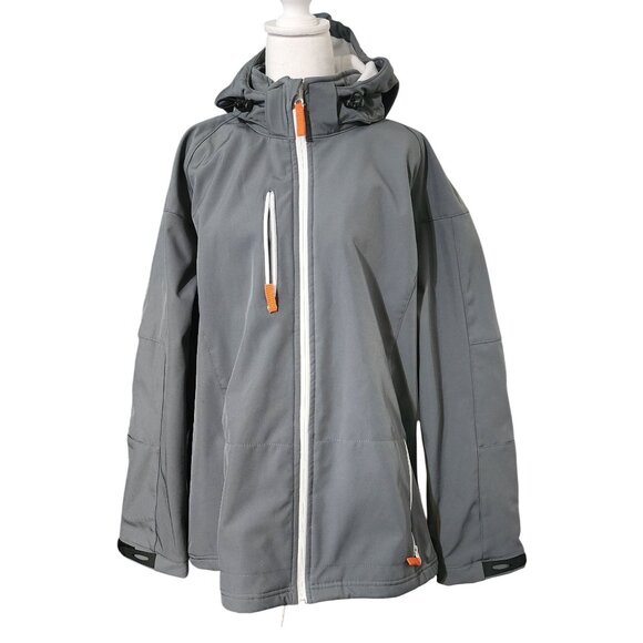 Clique Gray Hooded Softshell Jacket XXXL Waterproof Windproof Outdoor Wear - Picture 1 of 9